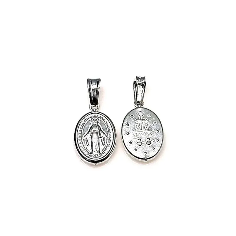 Colgante plata ley 925m 14mm. medalla Virgen Milagrosa [AA8463]