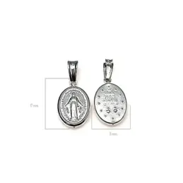Colgante plata ley 925m 14mm. medalla Virgen Milagrosa [AA8463]