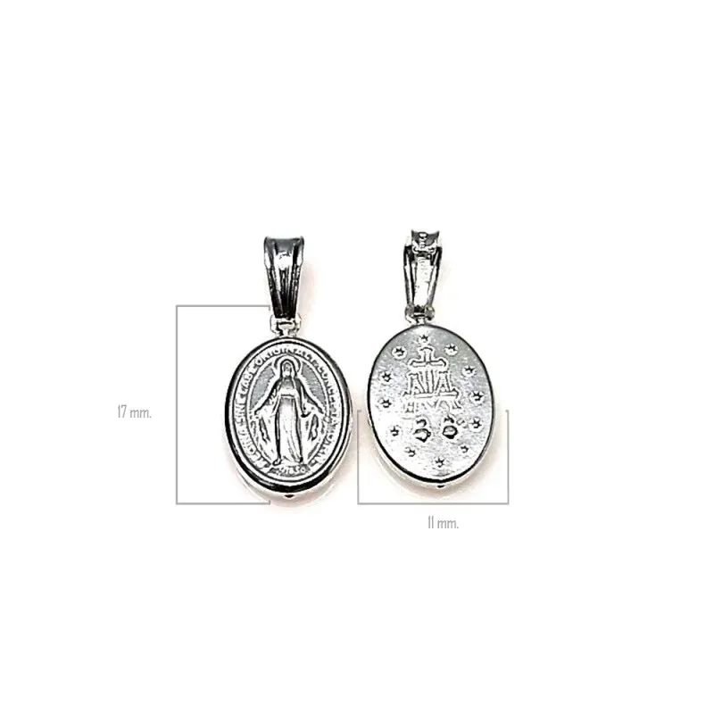 Colgante plata ley 925m 14mm. medalla Virgen Milagrosa [AA8463]