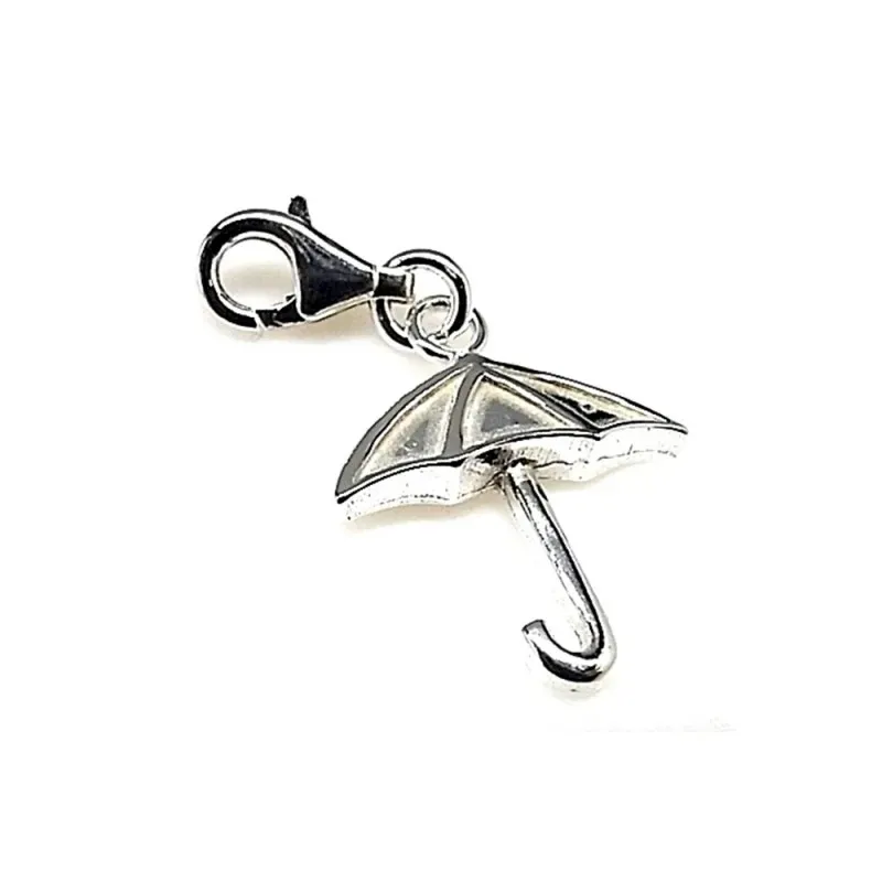 Colgante charm plata ley 925m liso paraguas [AA9289]