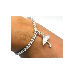 Colgante charm plata ley 925m liso paraguas [AA9289]