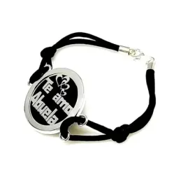 Pulsera plata ley 925m círculo 30mm cerco TE AMO ABUELA [AA9946]