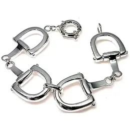 Pulsera plata ley 925m lisa estribos [AB0020]
