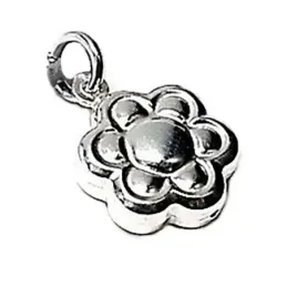 Colgante plata ley 925m liso infantil flor 12mm. [AB0566]