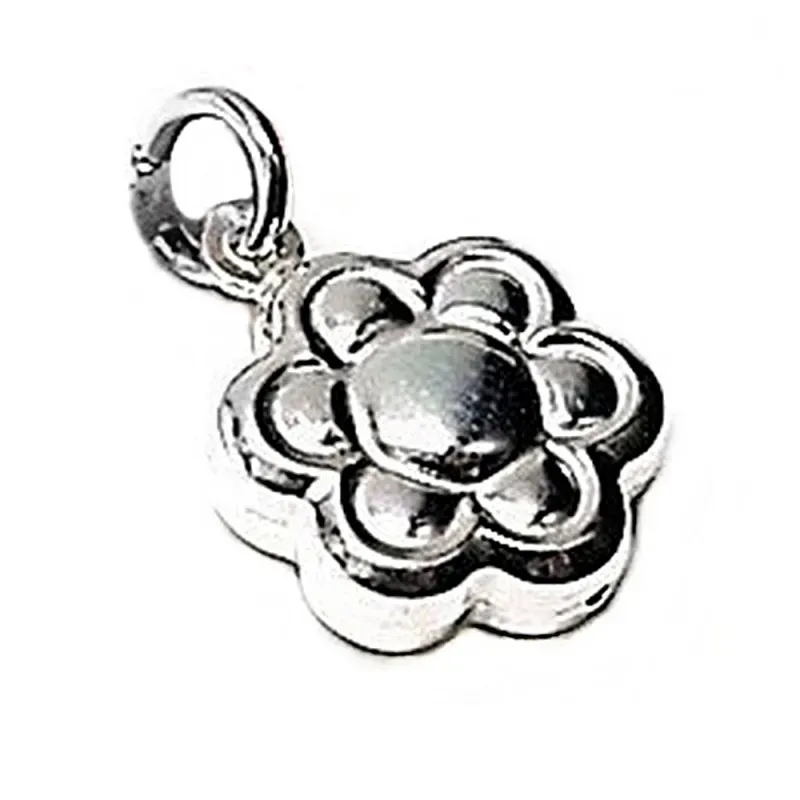 Colgante plata ley 925m liso infantil flor 12mm. [AB0566]