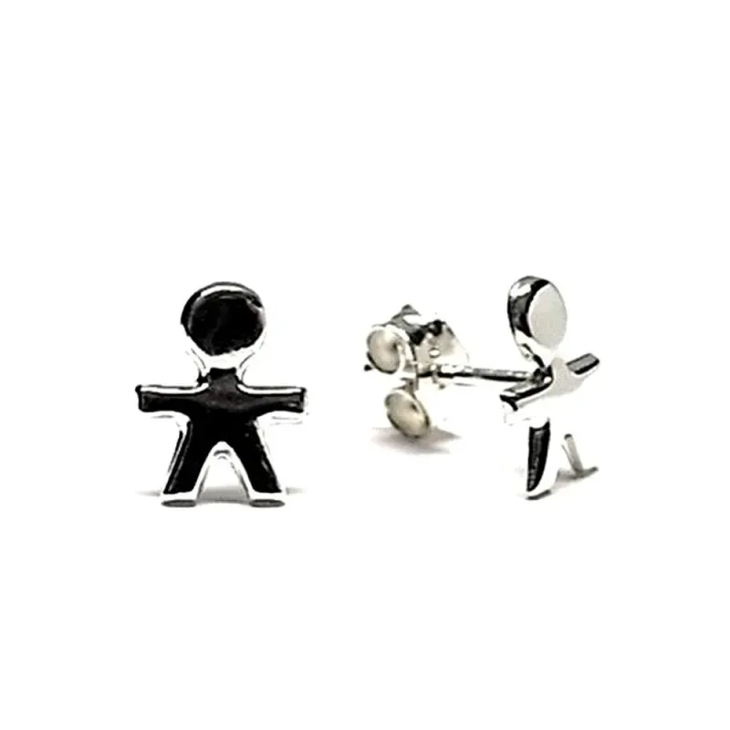 Pendientes plata ley 925m liso niño 9mm. [AB0607]