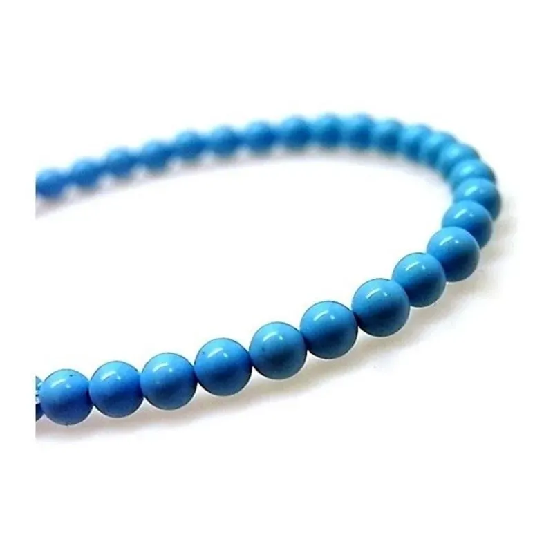 Pulsera plata ley 925m piedras color turquesa 3mm. [AB0658]