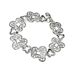 Pulsera plata ley 925m lisa eslabones irregulares [AB0108]