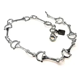 Pulsera plata ley 925m lisa estribos pequeños [AB0142]