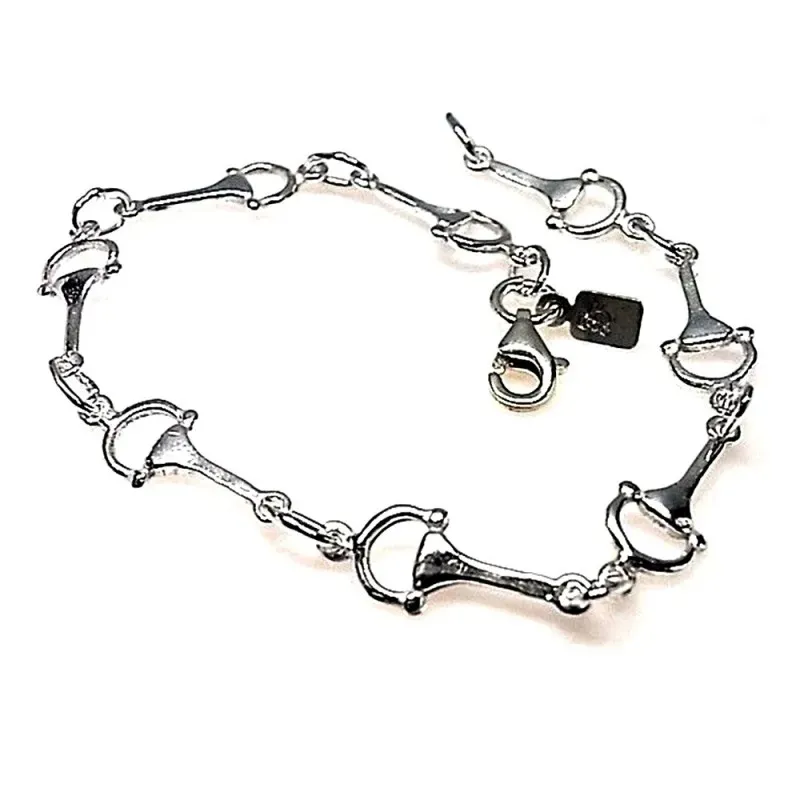Pulsera plata ley 925m lisa estribos pequeños [AB0142]