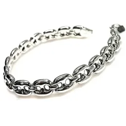 Pulsera plata ley 925m lisa cablabrotes serie  [AB0206]