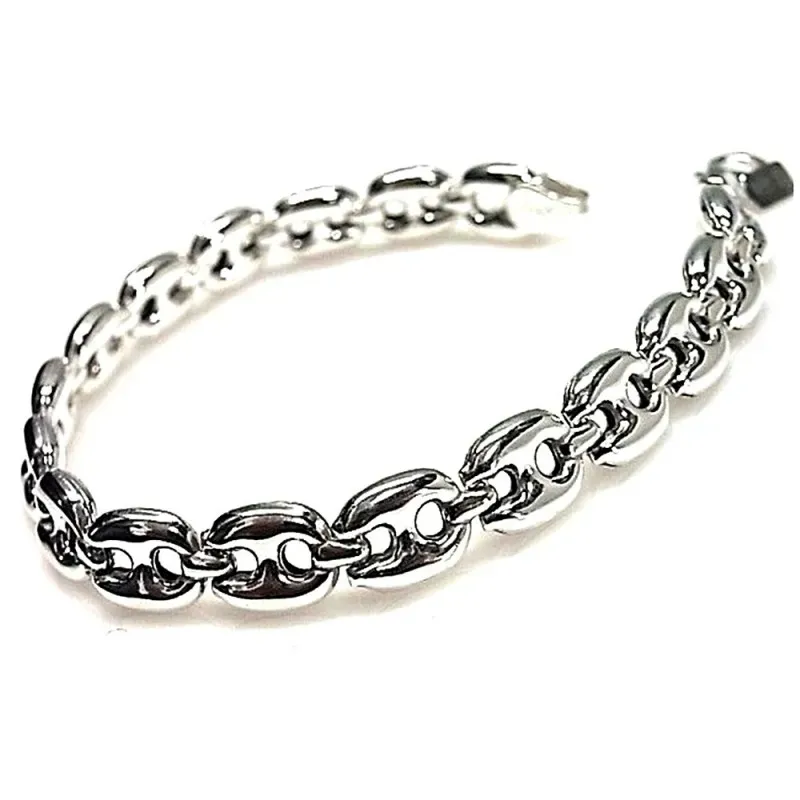 Pulsera plata ley 925m lisa cablabrotes serie  [AB0206]