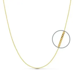Cadena oro 18k 60cm. barbada 1mm. [AB0709]
