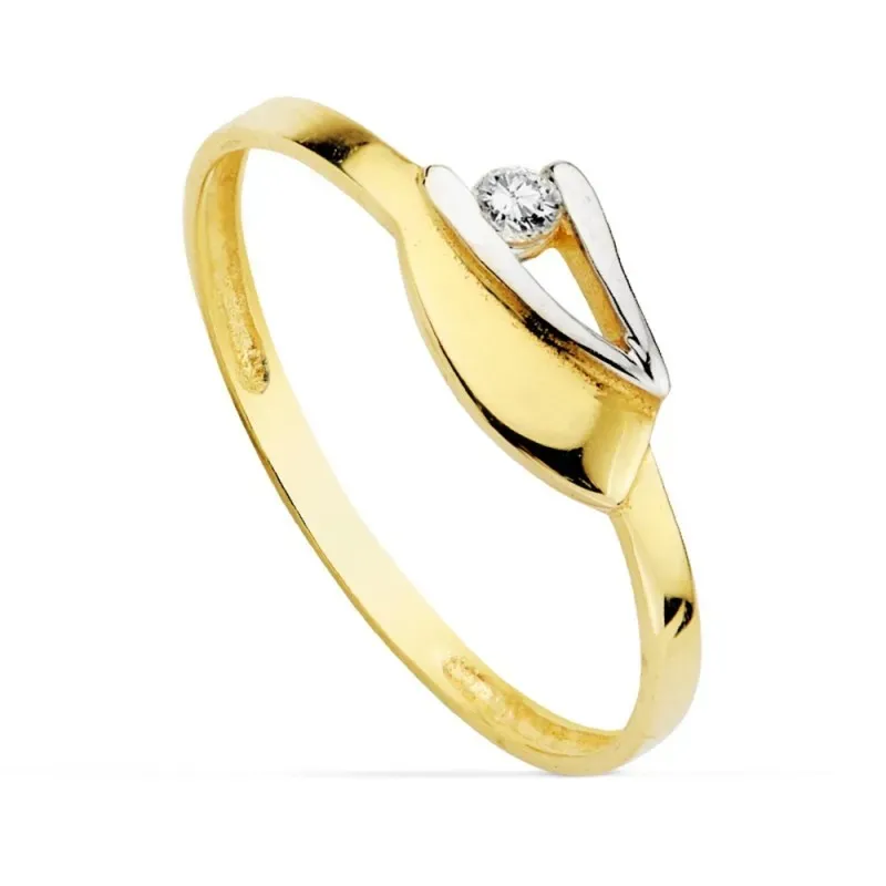 Sortija oro 18k circonita primera comunión [AB0732]