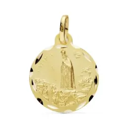 Medalla oro 18k Virgen Fátima 20mm. [AB0774]