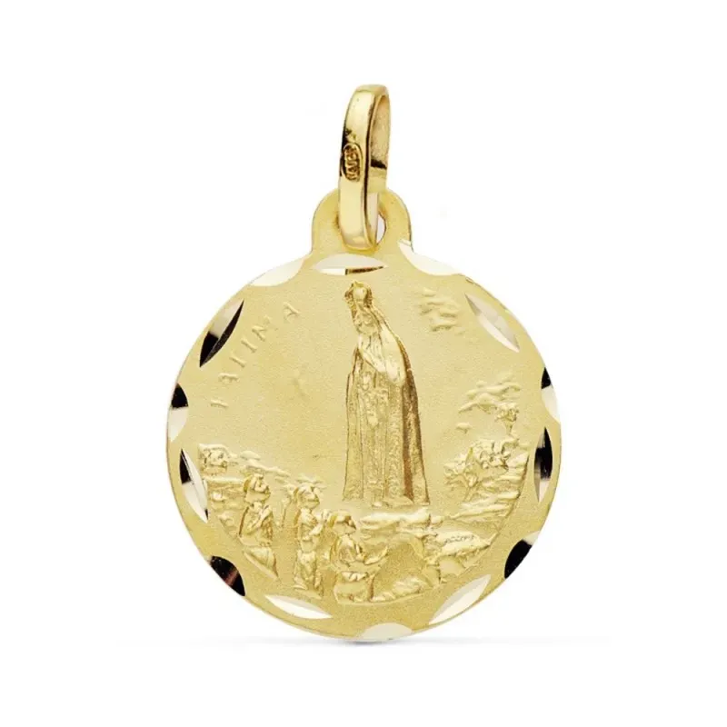 Medalla oro 18k Virgen Fátima 20mm. [AB0774]