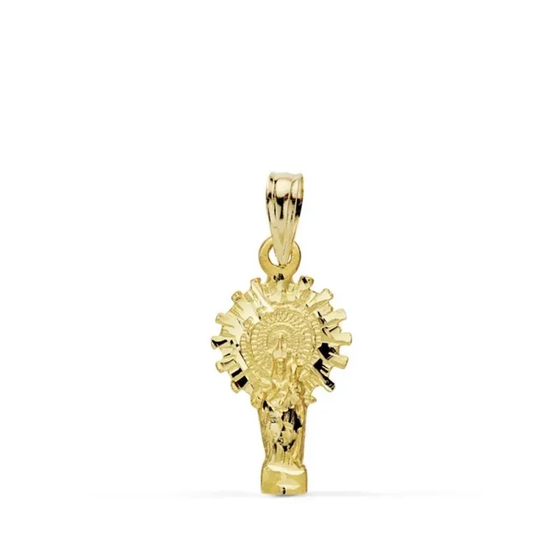 Colgante oro 18k Virgen Pilar 21mm. [AB0784]