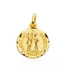 Medalla oro 18k Niño Remedio 14mm. [AB0794]