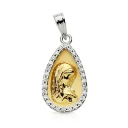Medalla oro 9k Virgen niña 20mm. [AB0804]