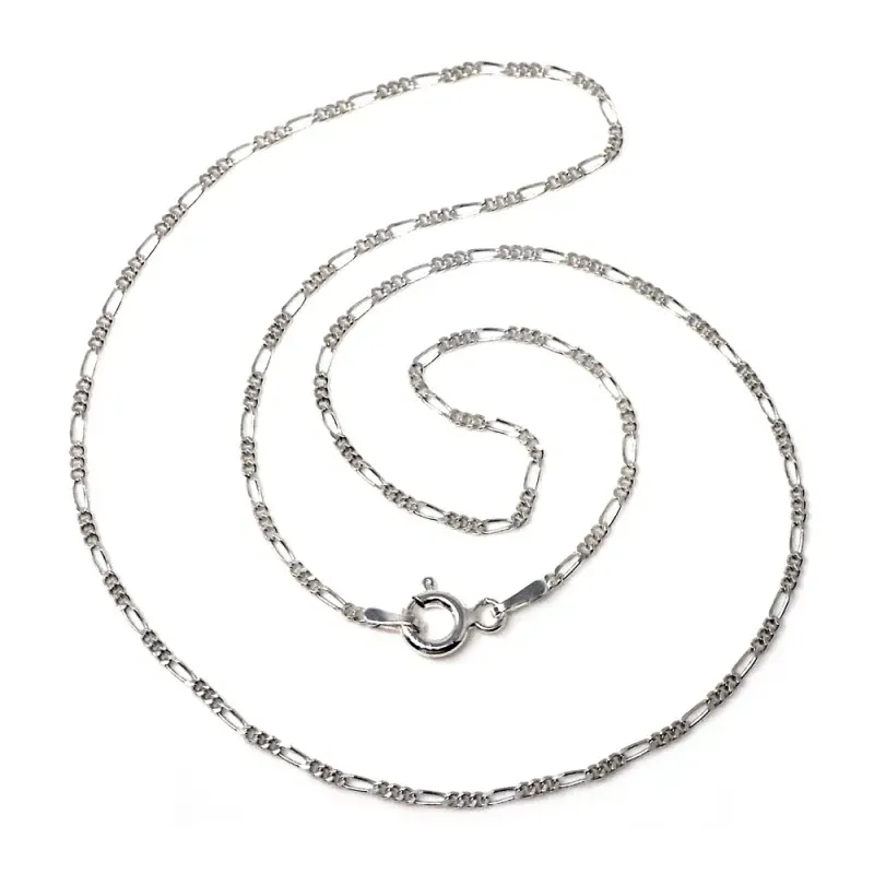 Cadena plata ley 925m lisa 40cm. alternada 3x1 0.40mm. [AB0362]
