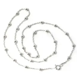 Cadena plata ley 925m 45cm. combinada bolitas 0.35mm. [AB0385]