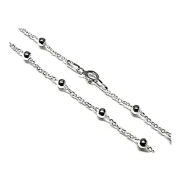 Cadena plata ley 925m 45cm. combinada bolitas 0.35mm. [AB0385]