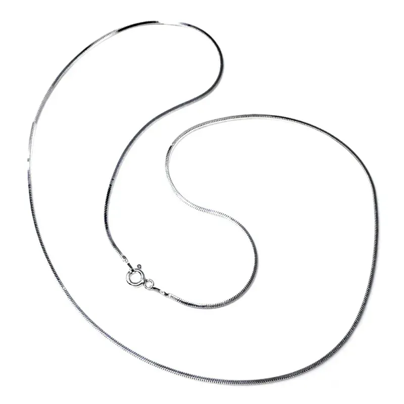 Cadena plata ley 925m lisa 50cm. cola topo diamantada 0.35mm [AB0410]