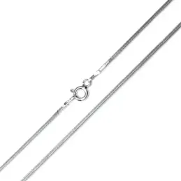 Cadena plata ley 925m lisa 50cm. cola topo diamantada 0.35mm [AB0410]