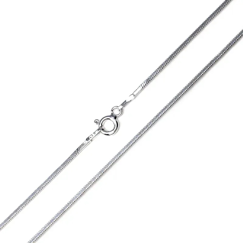 Cadena plata ley 925m lisa 50cm. cola topo diamantada 0.35mm [AB0410]