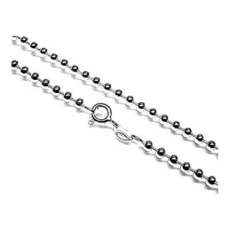 Cadena plata ley 925m lisa 50cm. bolitas 2.50mm. [AB0414]