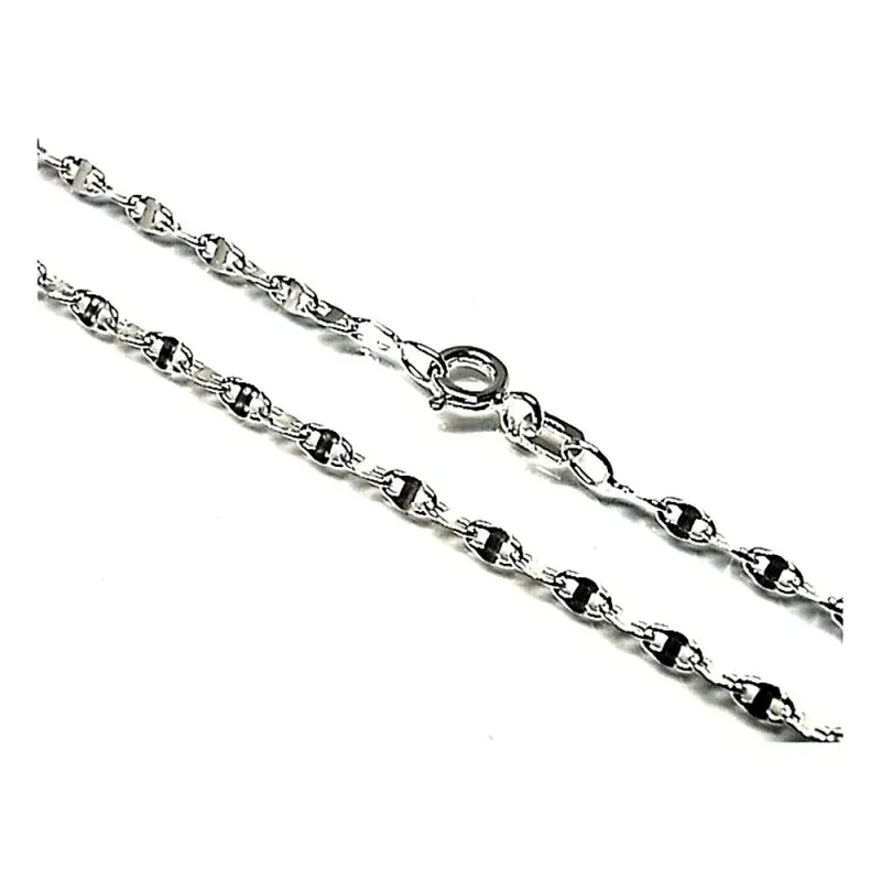 Cadena plata ley 925m lisa 50cm. lumina 0.60mm. [AB0417]