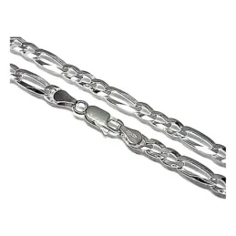 Cadena plata ley 925m lisa 50cm. alternada 3x1 1.20mm. [AB0419]
