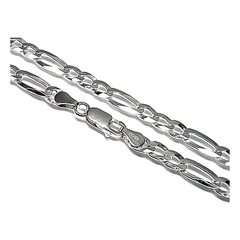 Cadena plata ley 925m lisa 50cm. alternada 3x1 1.20mm. [AB0419]