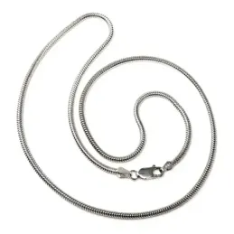 Cadena plata ley 925m lisa 50cm. topo verdadera 2.40mm. [AB0420]