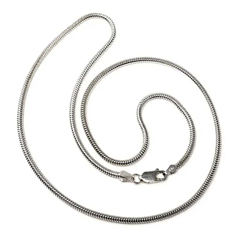 Cadena plata ley 925m lisa 50cm. topo verdadera 2.40mm. [AB0420]