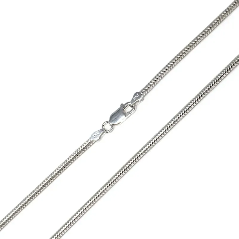 Cadena plata ley 925m lisa 50cm. topo verdadera 2.40mm. [AB0420]