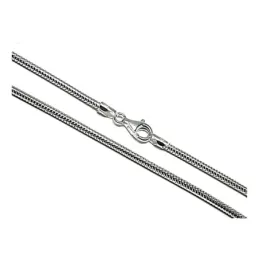 Cadena plata ley 925m lisa 50cm. topo verdadera 2.40mm. [AB0420]