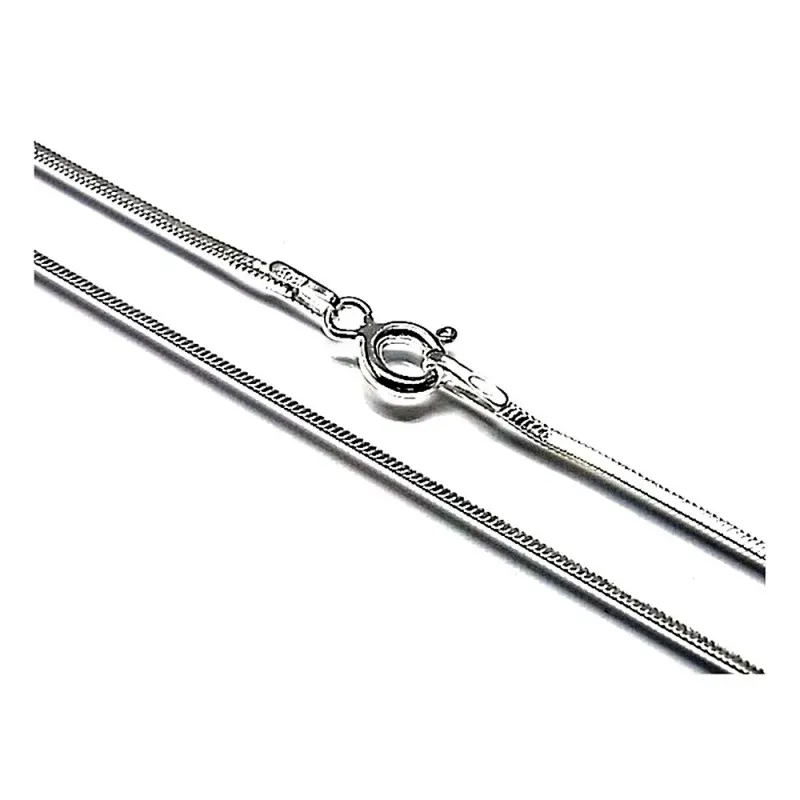 Cadena plata ley 925m lisa 50cm. cola topo diamantada 0.25mm [AB0449]