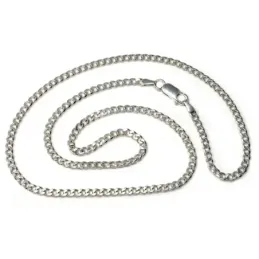 Cadena plata ley 925m lisa 60cm. barbada 0.80mm. [AB0466]