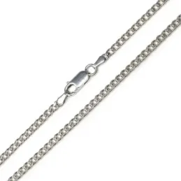 Cadena plata ley 925m lisa 60cm. barbada 0.80mm. [AB0466]