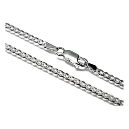 Cadena plata ley 925m lisa 60cm. barbada 0.80mm. [AB0466]