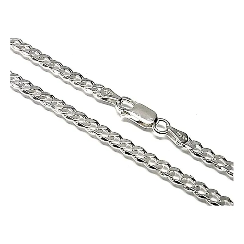 Cadena plata ley 925m lisa 60cm. barbada 1mm. [AB0468]