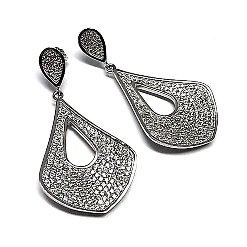 Pendientes plata ley 925m 55mm. circonita microengaste  [AA8958]