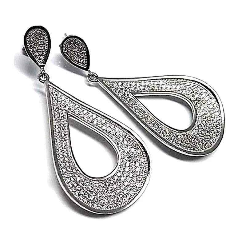 Pendientes plata ley 925m 60mm. circonita microengaste  [AA8959]