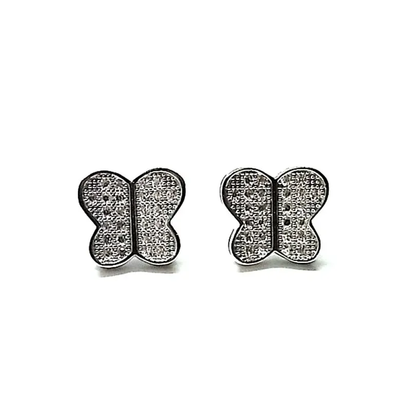 Pendientes plata ley 925m 10mm. circonita mariposa [AA8966]