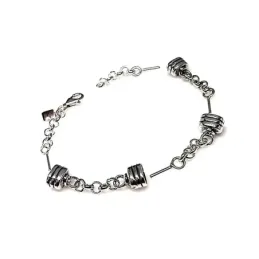 Fornitura plata Ley 925m pulsera colmillos [AB0824]