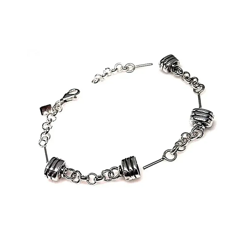Fornitura plata Ley 925m pulsera colmillos [AB0824]