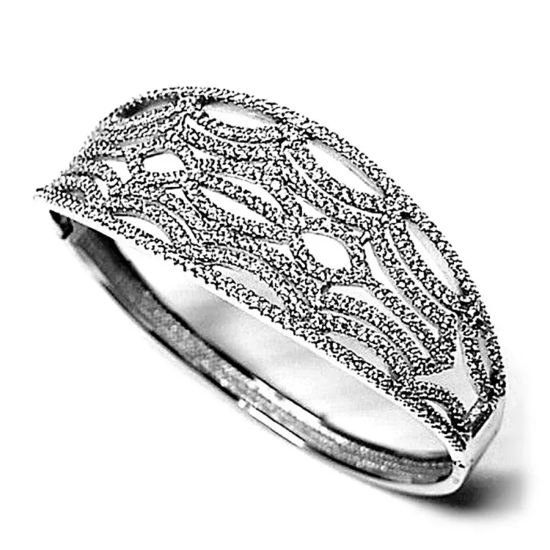 Pulsera brazalete plata Ley 925m circonita rodiado [AB0925]