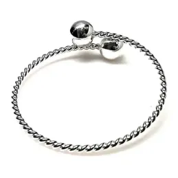 Pulsera brazalete plata Ley 925m tonisa bolas [AB0949]