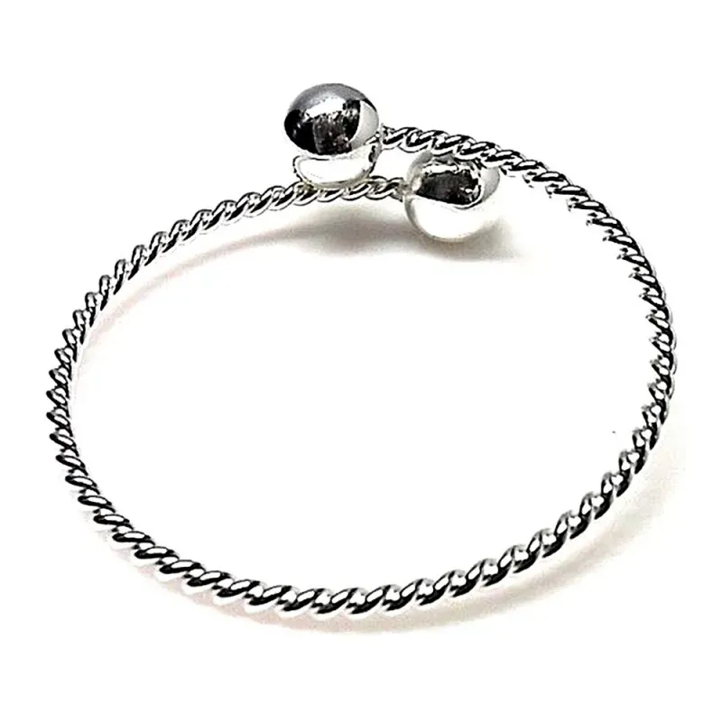 Pulsera brazalete plata Ley 925m tonisa bolas [AB0949]
